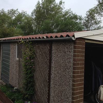 Garage roof replacement before