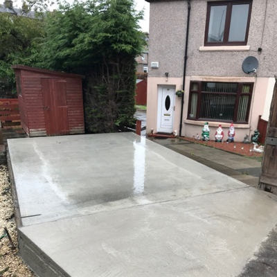garage foundations cement laid