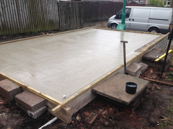 garage foundations being laid